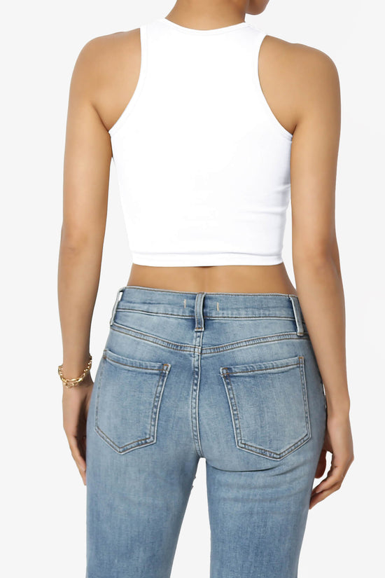 Load image into Gallery viewer, Jessa Ribbed Seamless Crop Tank Top WHITE_2
