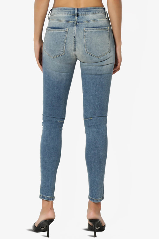 Load image into Gallery viewer, Jigott Knee Dart Washed Skinny Jeans DARK_2
