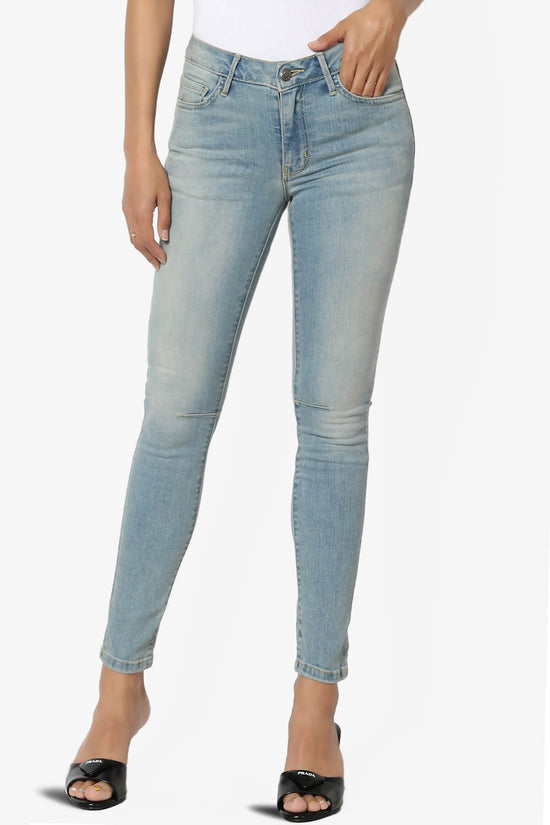 Load image into Gallery viewer, Jigott Knee Dart Washed Skinny Jeans LIGHT_1

