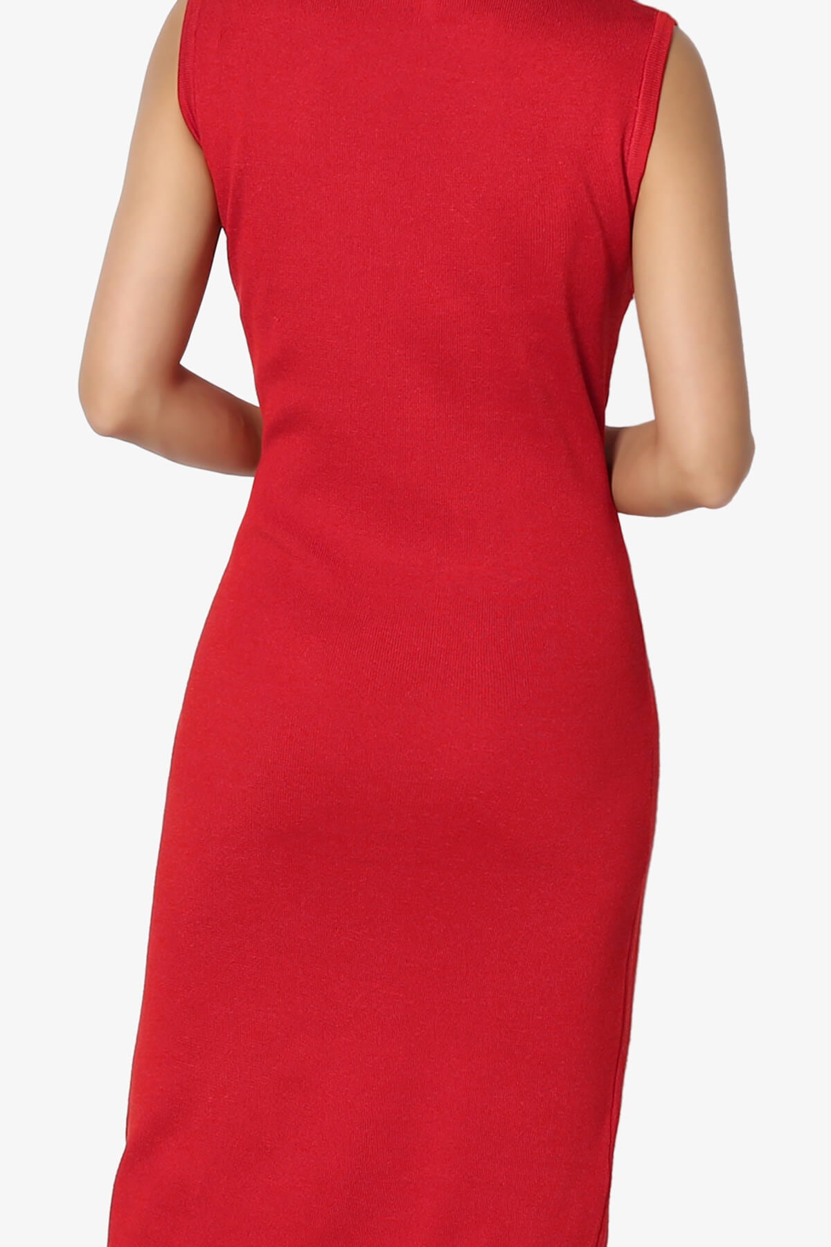 Jordyn Lace-Up Knit Midi Dress RED_6
