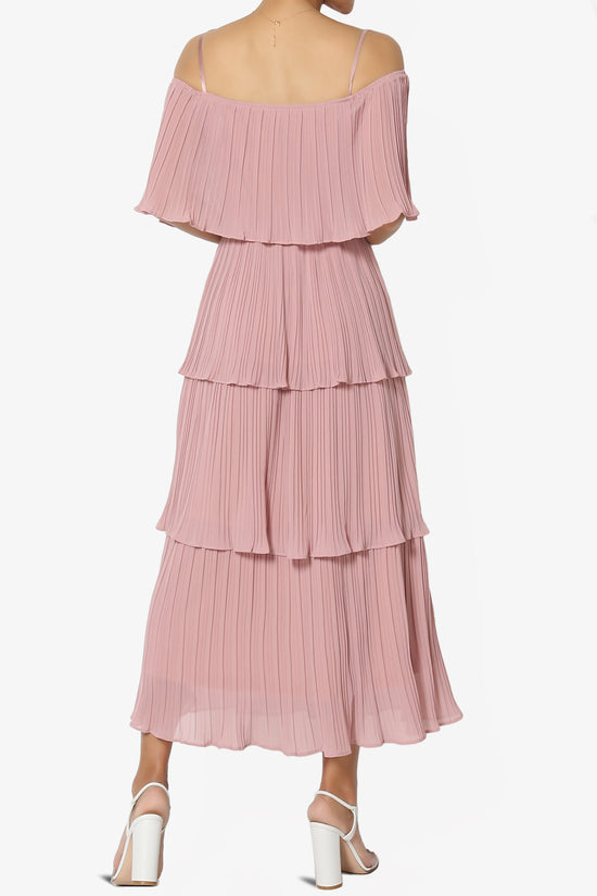 Load image into Gallery viewer, Kye Off Shoulder Tiered Dress in Mauve
