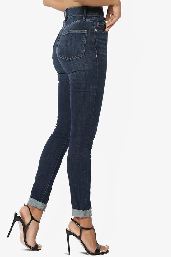 Jude High Rise Ankle Skinny Jeans in Bseat DARK_4