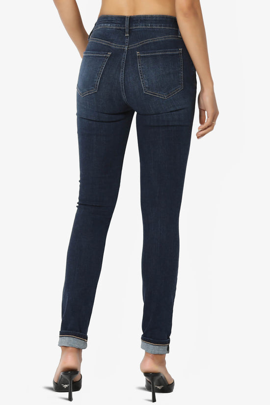 Jude Mid Rise Ankle Skinny Jeans in Bseat DARK_2