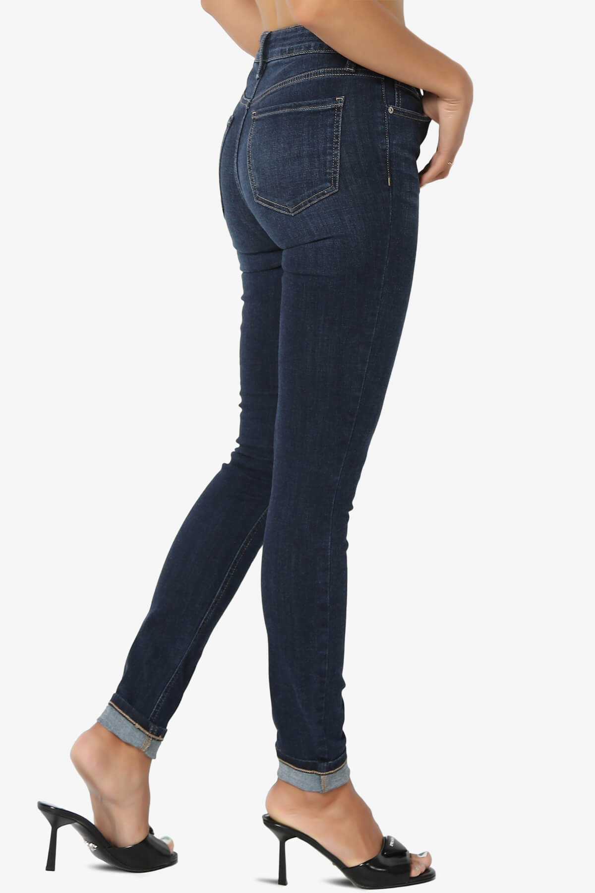 Jude Mid Rise Ankle Skinny Jeans in Bseat DARK_4