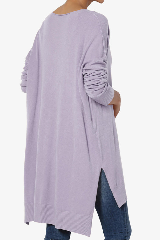 Load image into Gallery viewer, Katana Front Seam V-Neck Knit Sweater ASH LAVENDER_4
