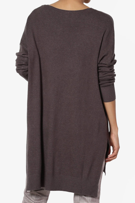 Load image into Gallery viewer, Katana Front Seam V-Neck Knit Sweater CHARCOAL_2

