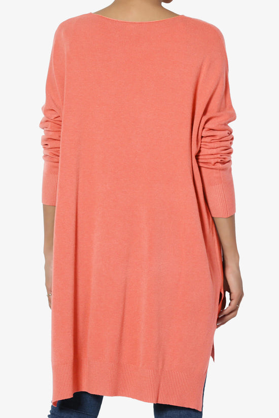 Load image into Gallery viewer, Katana Front Seam V-Neck Knit Sweater CORAL_2
