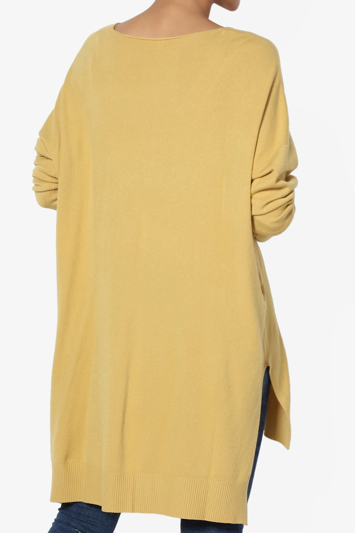 Load image into Gallery viewer, Katana Front Seam V-Neck Knit Sweater LIGHT MUSTARD_2
