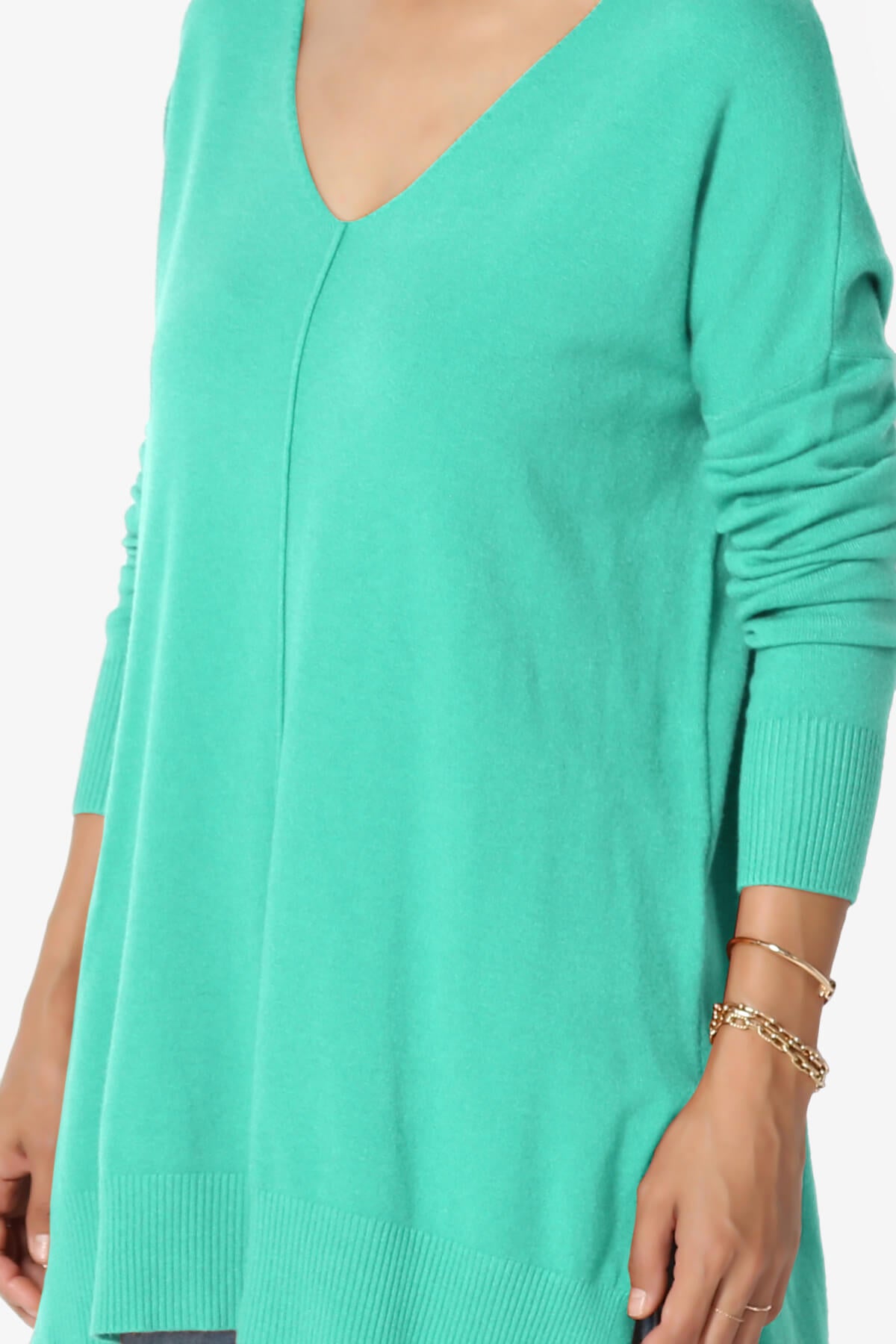 Load image into Gallery viewer, Katana Front Seam V-Neck Knit Sweater MINT_5
