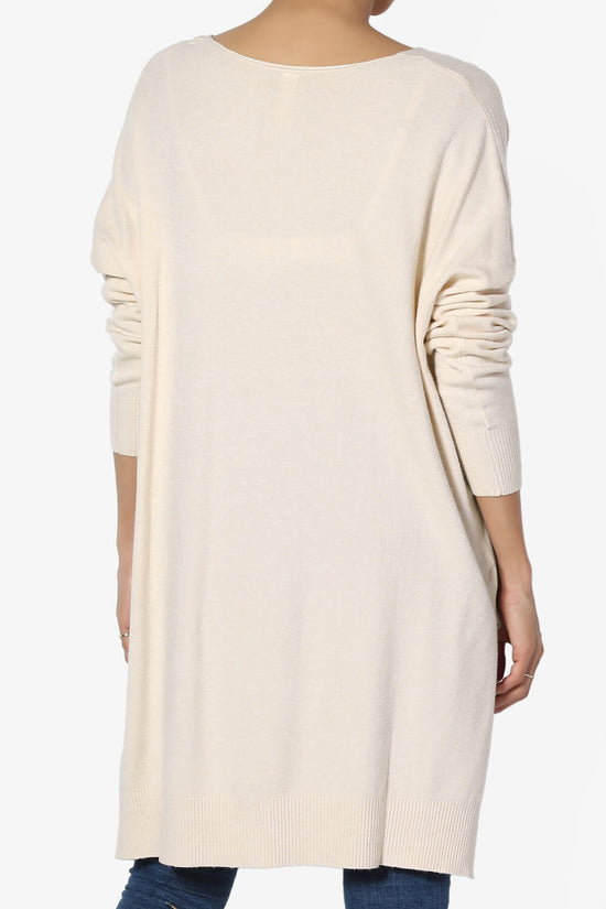 Load image into Gallery viewer, Katana Front Seam V-Neck Knit Sweater TAUPE_2
