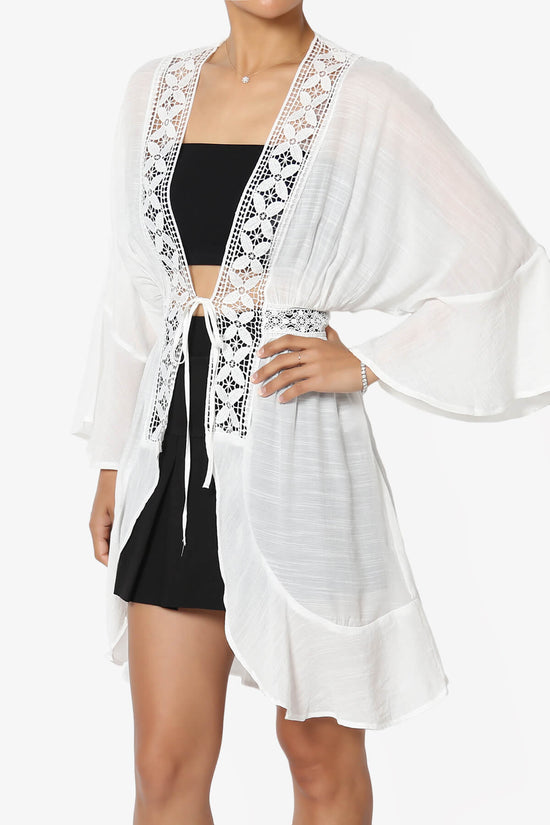 Load image into Gallery viewer, Kayla Lace Trim Kaftan OFF%20WHITE_3
