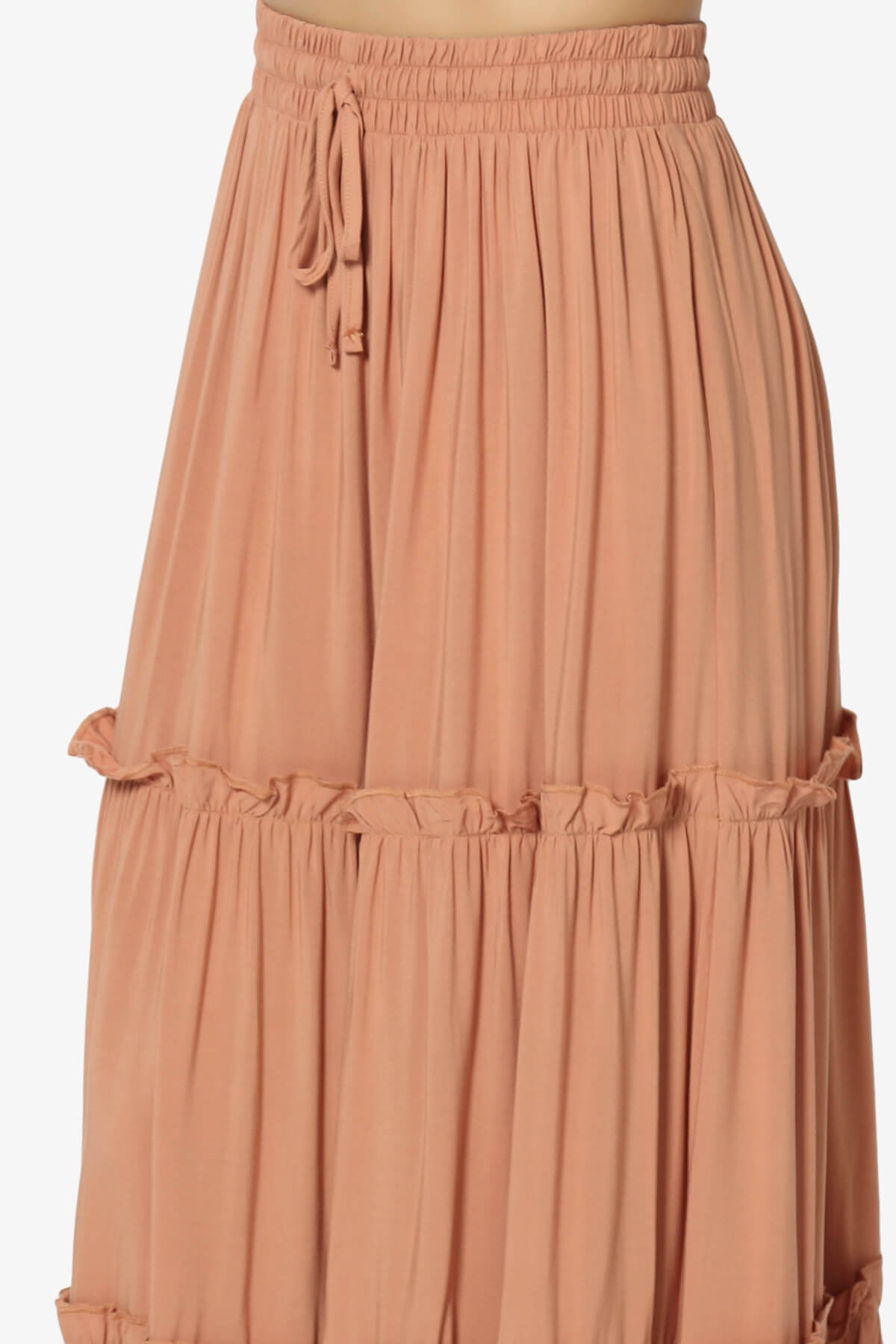 Kelton Ruffle Tiered Woven Maxi Skirt BUTTER ORANGE_5