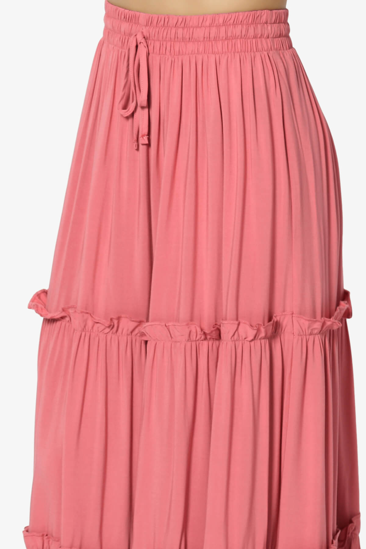 Kelton Ruffle Tiered Woven Maxi Skirt DESERT ROSE_5
