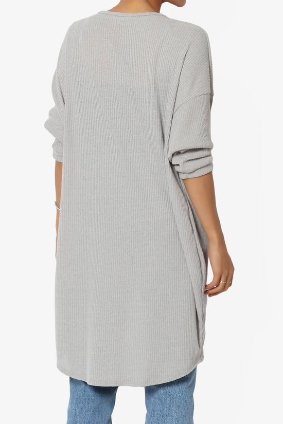Load image into Gallery viewer, Lexa Ribbed Knit Open Front Cardigan HEATHER GREY_2
