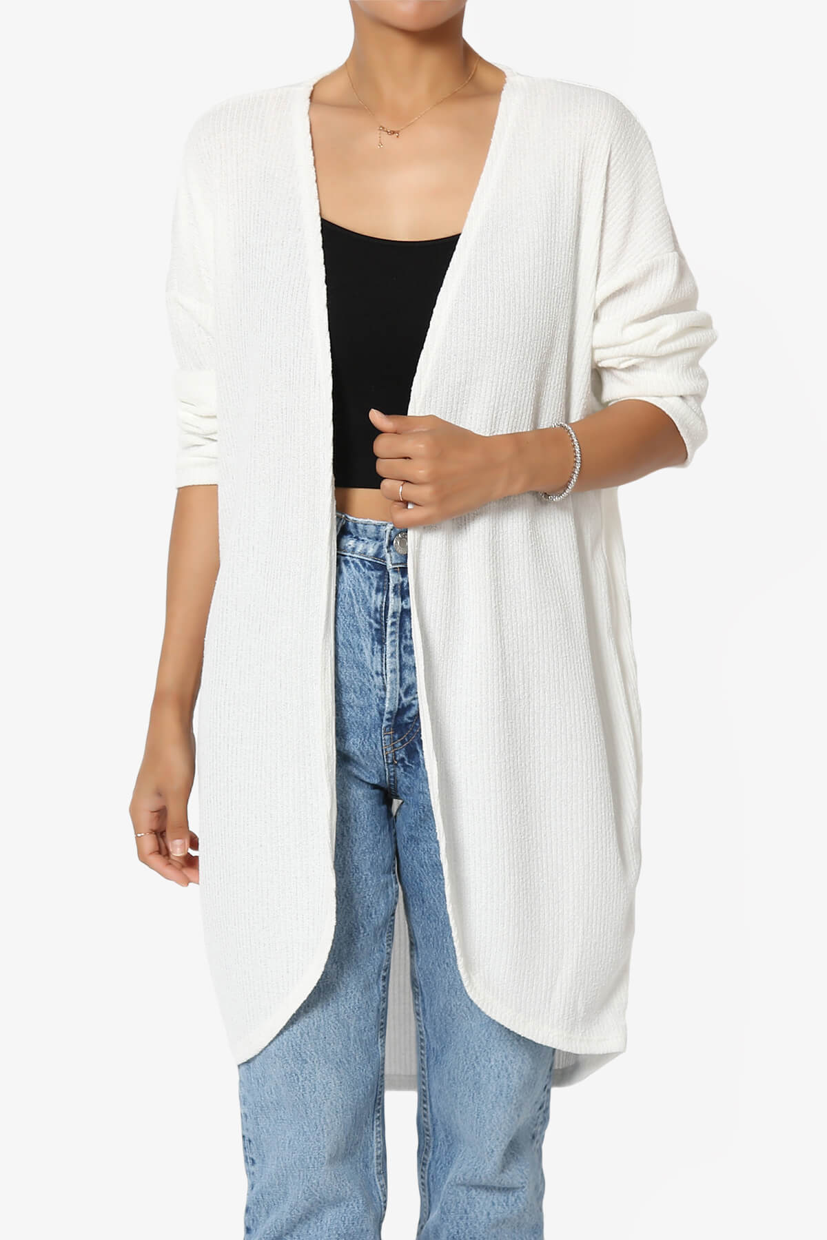 Load image into Gallery viewer, Lexa Ribbed Knit Open Front Cardigan IVORY_3
