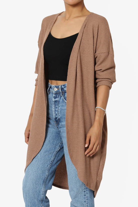 Load image into Gallery viewer, Lexa Ribbed Knit Open Front Cardigan MOCHA_3
