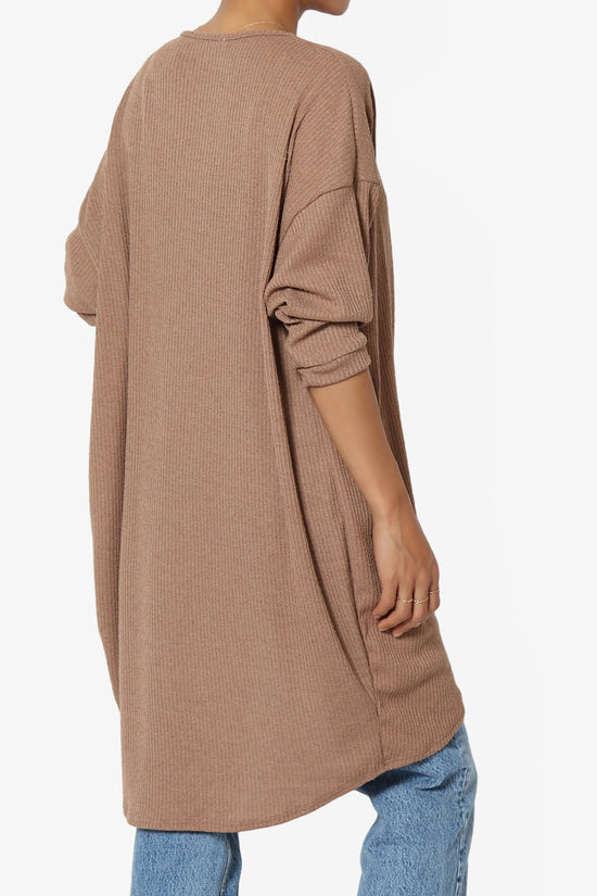 Load image into Gallery viewer, Lexa Ribbed Knit Open Front Cardigan MOCHA_4
