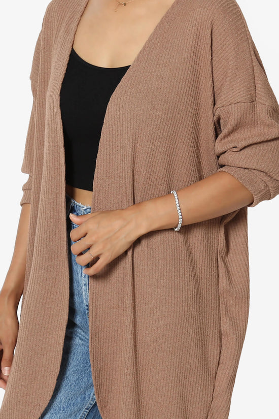 Load image into Gallery viewer, Lexa Ribbed Knit Open Front Cardigan MOCHA_5
