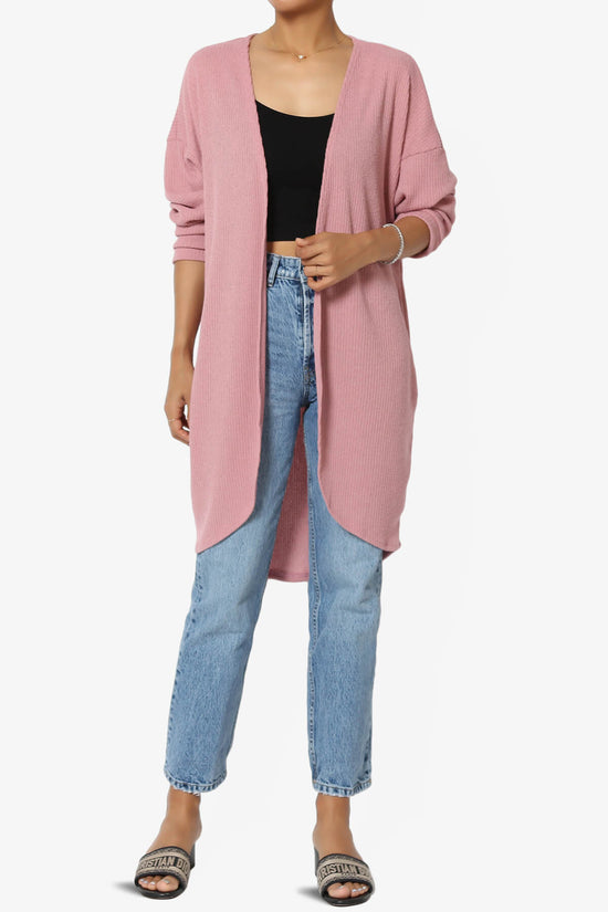 Lexa Ribbed Knit Open Front Cardigan PINK_6