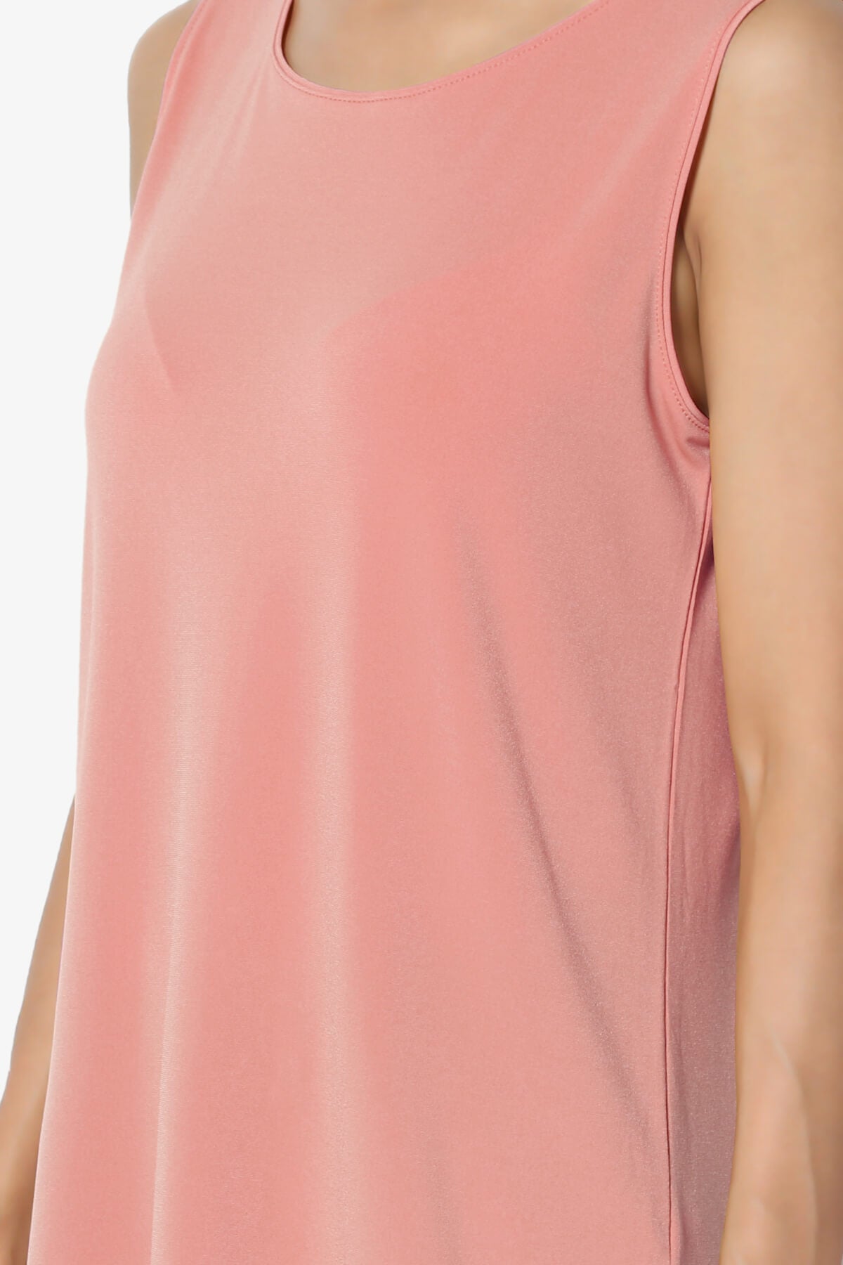 Load image into Gallery viewer, Lilly Sleeveless Side Slit Fluid Knit Tank Top ASH ROSE_5
