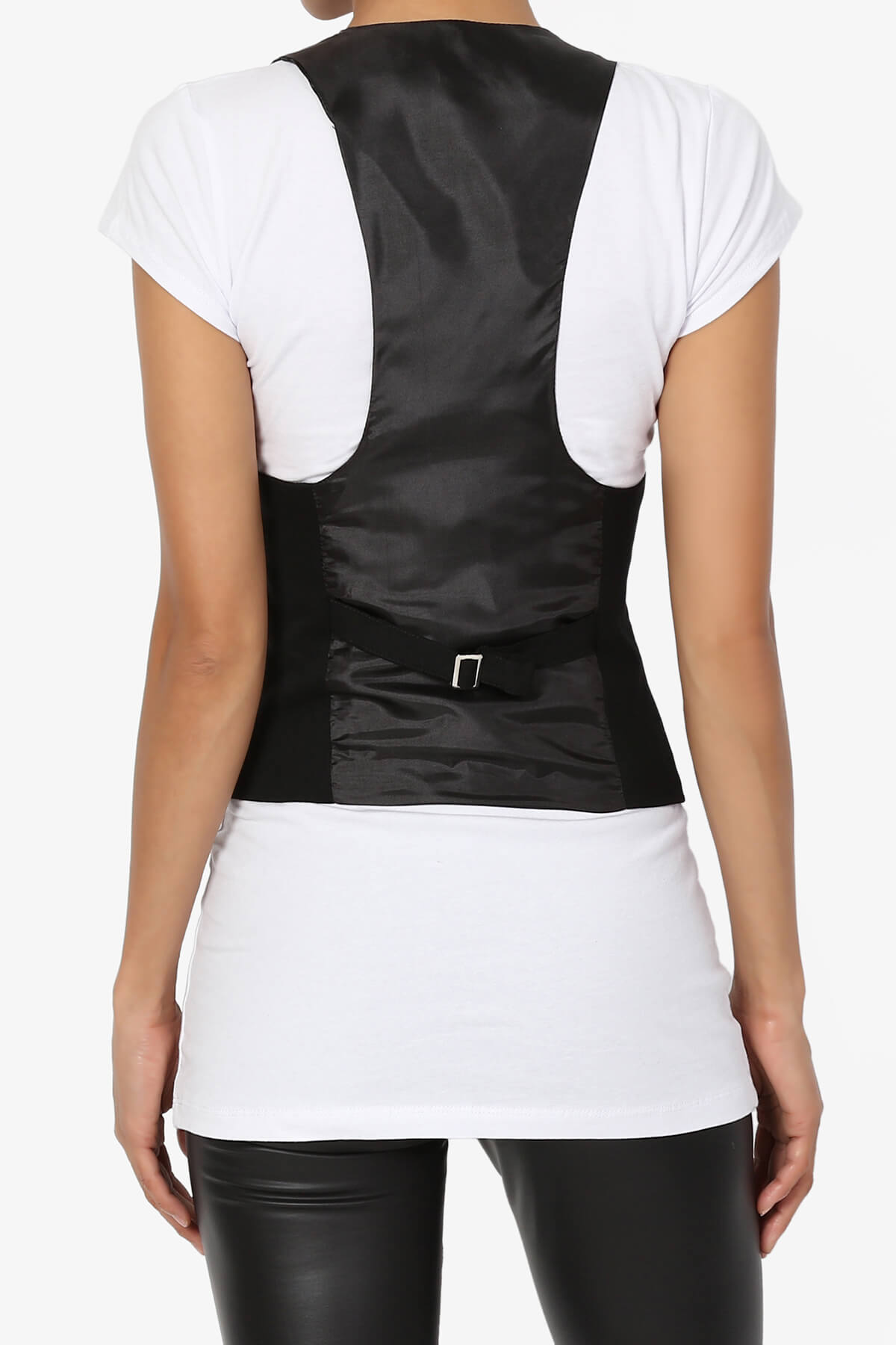 Load image into Gallery viewer, Lizzy Satin Back Woven Vest BLACK_2
