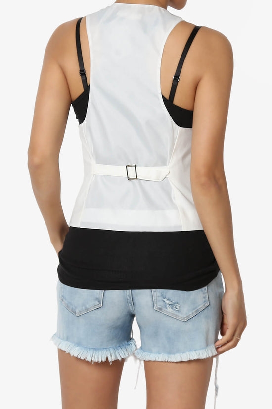 Load image into Gallery viewer, Lizzy Satin Back Woven Vest WHITE_2
