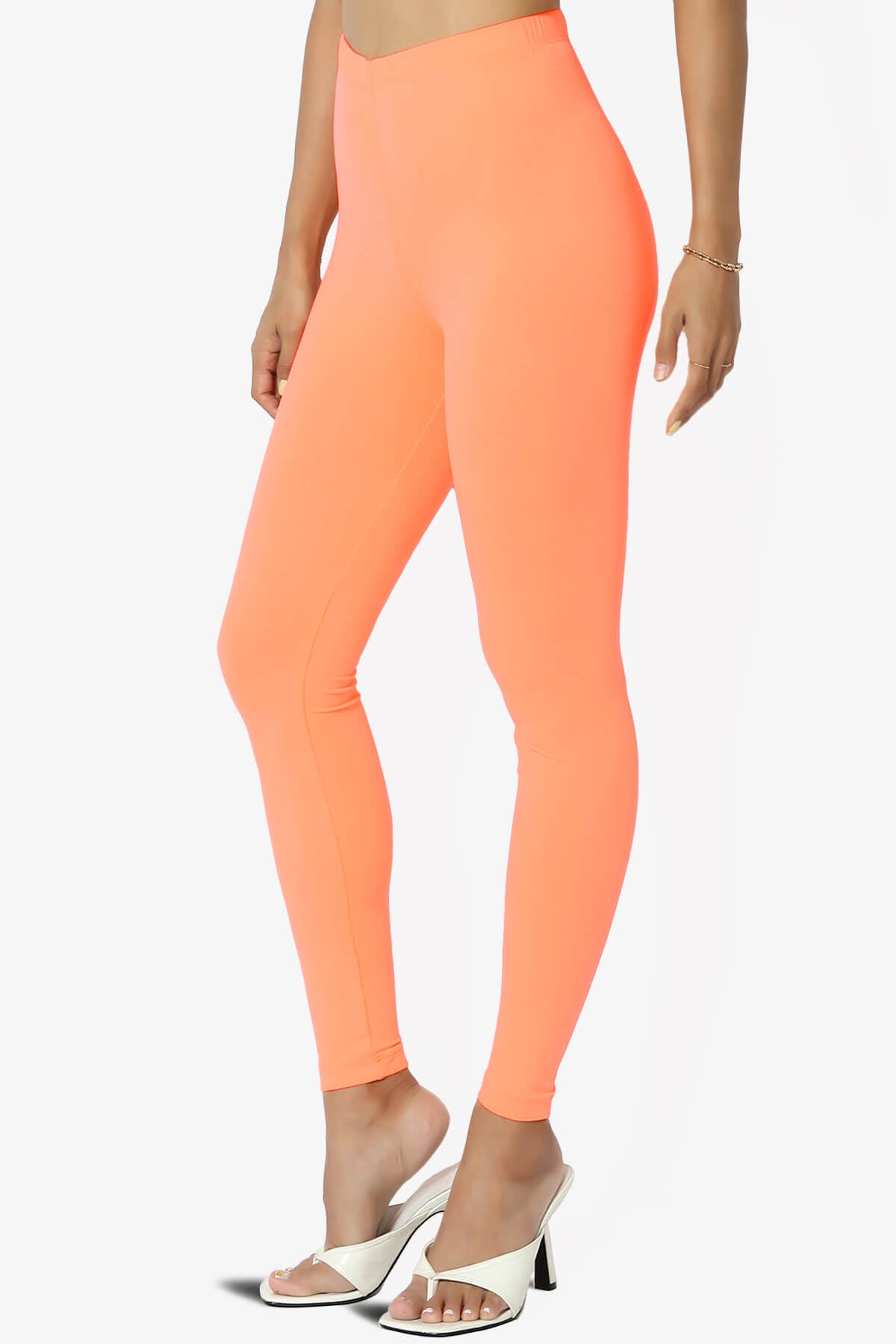 Load image into Gallery viewer, Loreen High Rise Microfiber Ankle Leggings NEON CORAL_3
