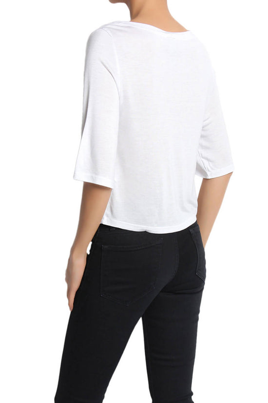 Load image into Gallery viewer, Karina Printed Modal Jersey Crop Tee WHITE_4
