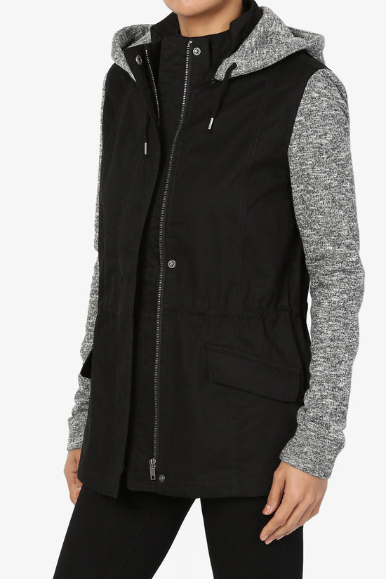 Load image into Gallery viewer, Horton Knit Hooded Anorak Jacket BLACK_3
