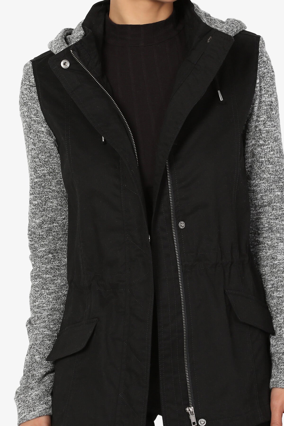 Load image into Gallery viewer, Horton Knit Hooded Anorak Jacket BLACK_5

