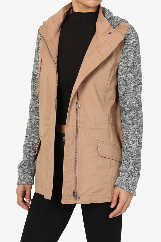 Load image into Gallery viewer, Horton Knit Hooded Anorak Jacket TAUPE_3
