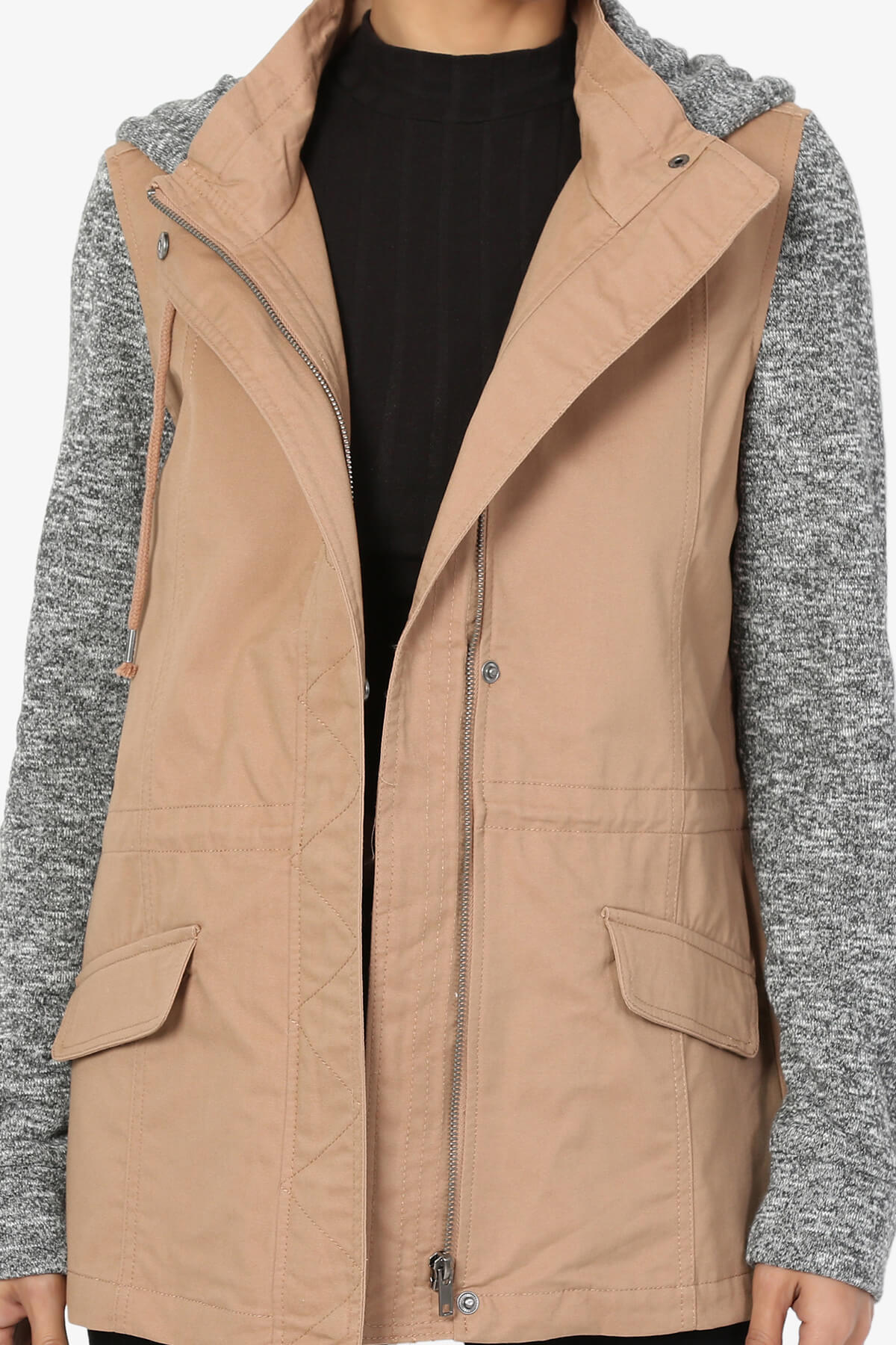 Load image into Gallery viewer, Horton Knit Hooded Anorak Jacket TAUPE_5
