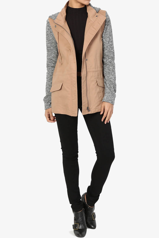 Load image into Gallery viewer, Horton Knit Hooded Anorak Jacket TAUPE_6
