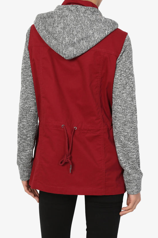 Load image into Gallery viewer, Horton Knit Hooded Anorak Jacket WINE_2
