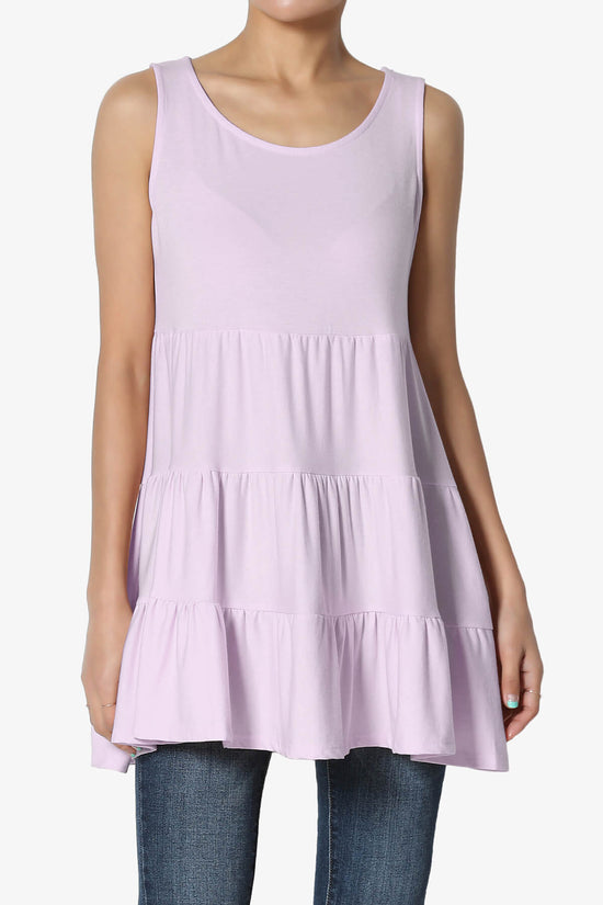 Load image into Gallery viewer, Maiika Sleeveless Tiered Ruffle Top DUSTY LAVENDER_1
