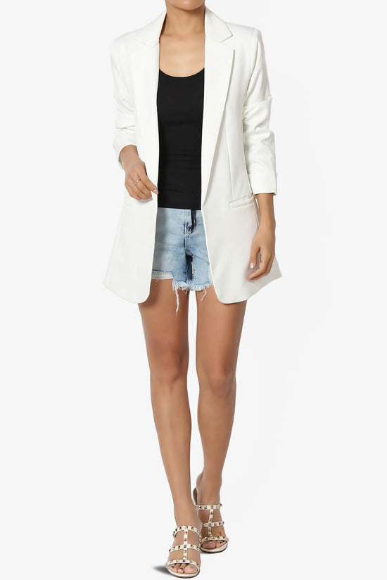 Load image into Gallery viewer, Malory Cuffed Sleeve Open Front Blazer IVORY_6
