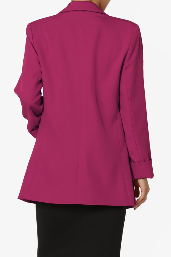 Load image into Gallery viewer, Malory Cuffed Sleeve Open Front Blazer WINE_2
