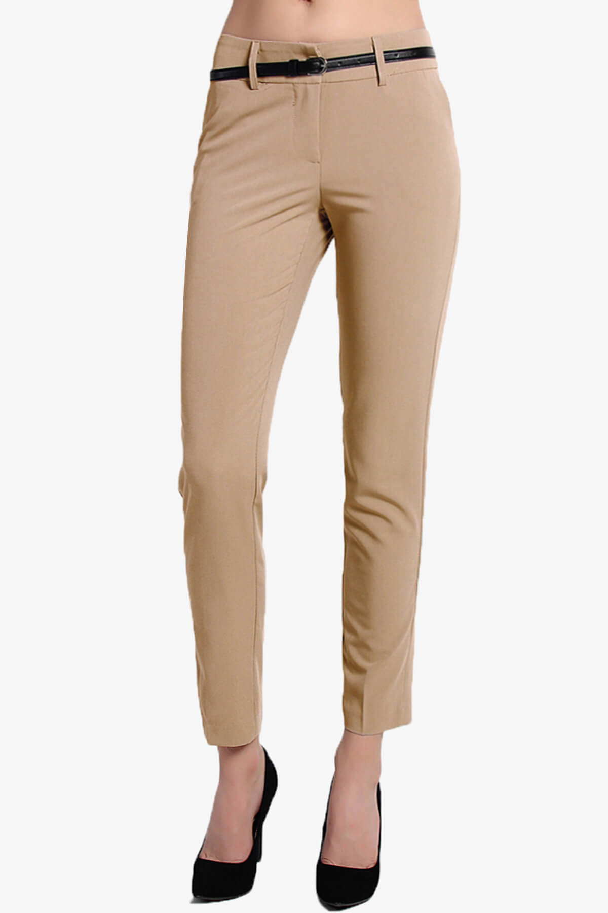 Load image into Gallery viewer, Manon Belted Ankle Trouser Pants TAUPE_1
