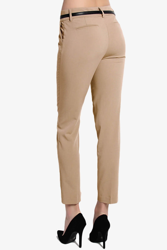 Load image into Gallery viewer, Manon Belted Ankle Trouser Pants TAUPE_4

