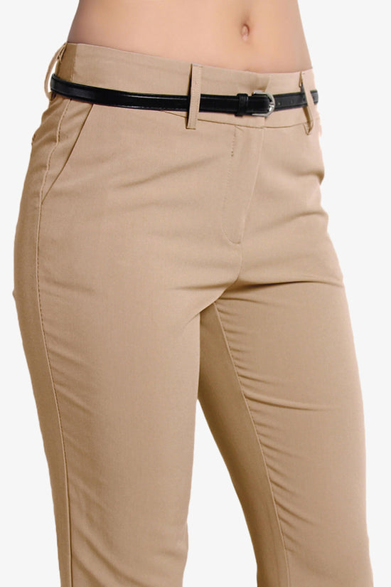 Load image into Gallery viewer, Manon Belted Ankle Trouser Pants TAUPE_5
