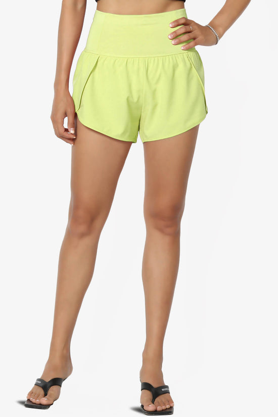 Manzie Track And Field Brief Lined Running Shorts LIME_1