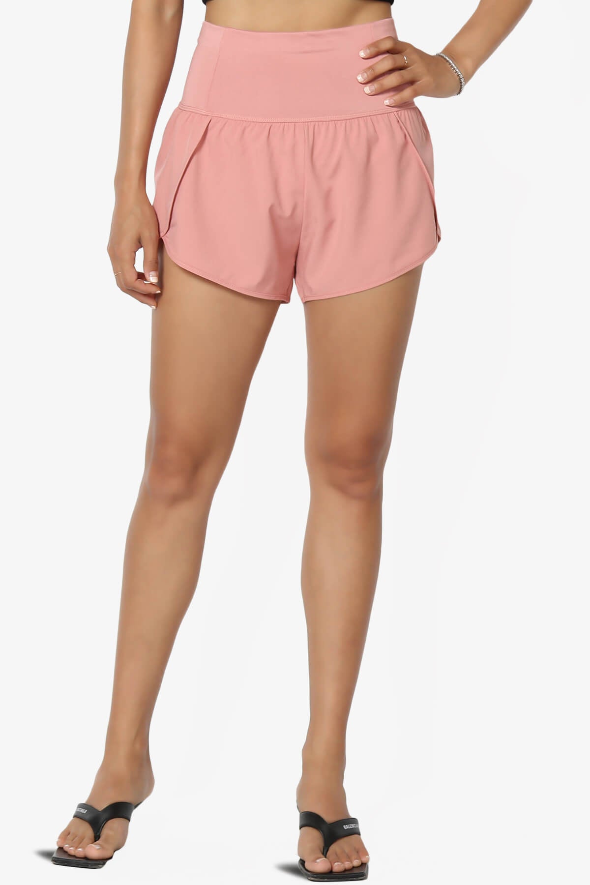 Manzie Track And Field Brief Lined Running Shorts ROSE_1
