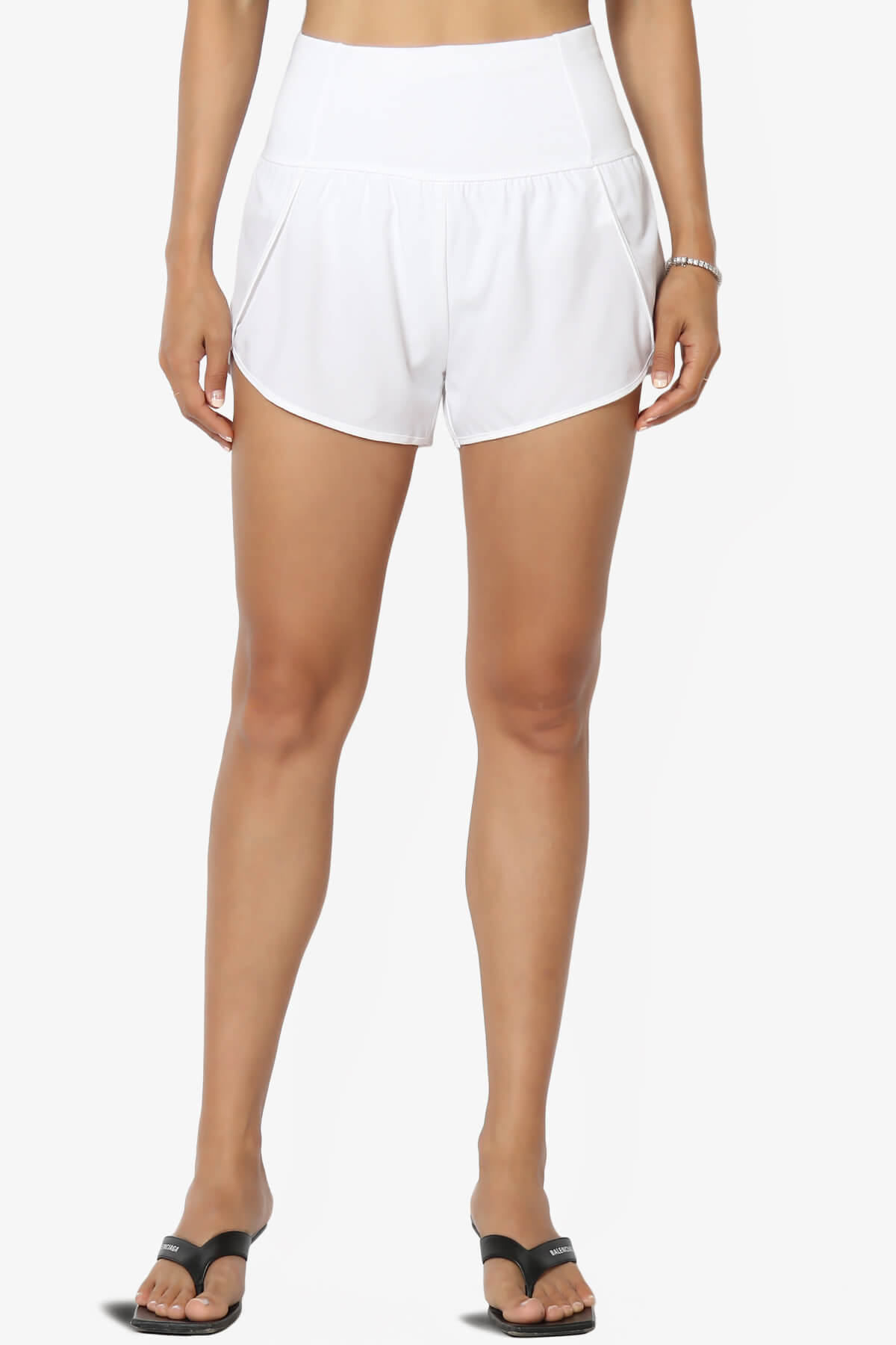 Manzie Track And Field Brief Lined Running Shorts WHITE_1