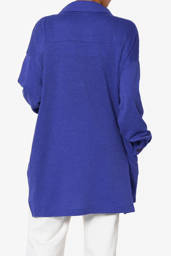 Matryx Jacquard Oversized Shirts Shacket BRIGHT BLUE_2
