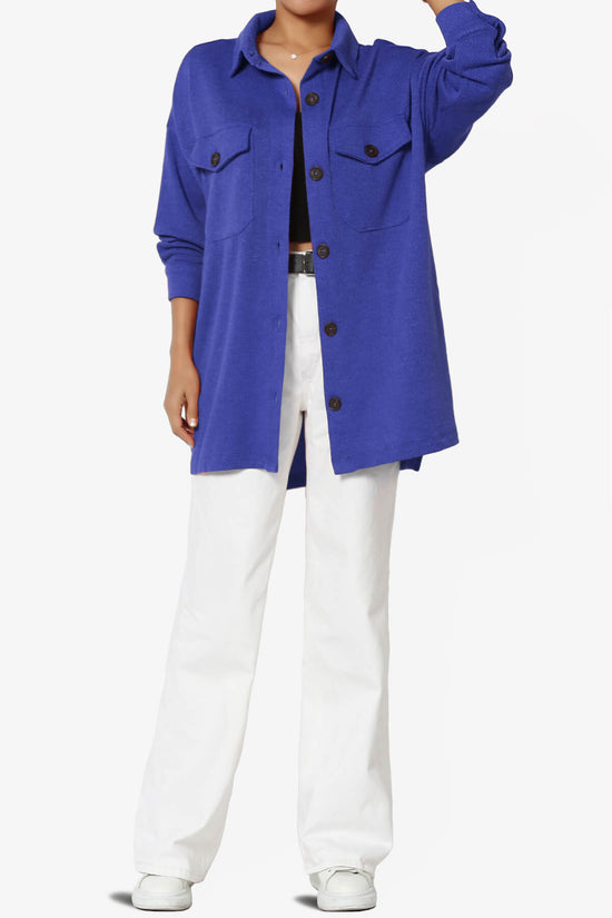 Load image into Gallery viewer, Matryx Jacquard Oversized Shirts Shacket BRIGHT BLUE_6
