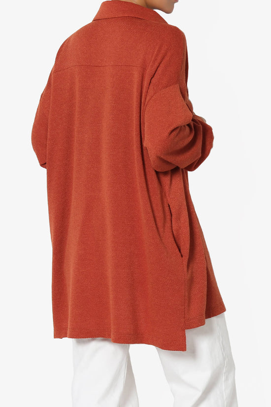 Load image into Gallery viewer, Matryx Jacquard Oversized Shirts Shacket COPPER_4

