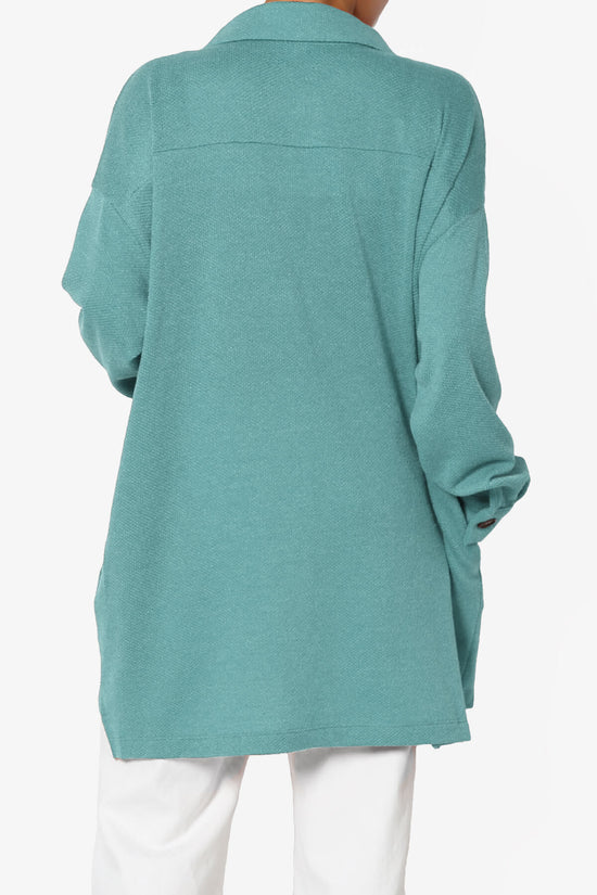 Load image into Gallery viewer, Matryx Jacquard Oversized Shirts Shacket DUSTY TEAL_2
