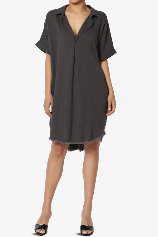 Load image into Gallery viewer, Mayven Linen Oversized Shirt Dress ASH GREY_6
