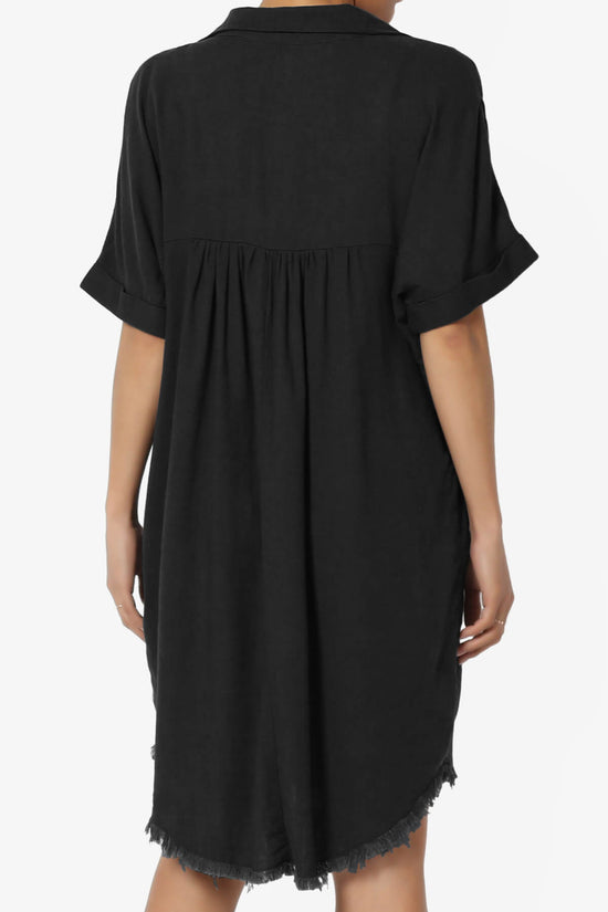 Mayven Linen Oversized Shirt Dress BLACK_2