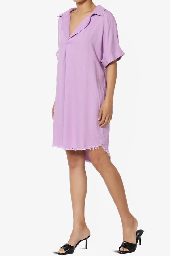 Mayven Linen Oversized Shirt Dress BRIGHT LAVENDER_3